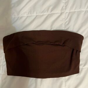 Brown bandeau top